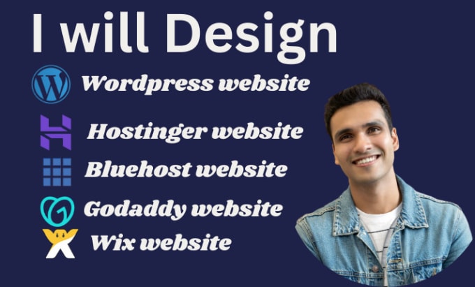 Gig Preview - Design wordpress website on hostinger godaddy ionos bluehost siteground duda