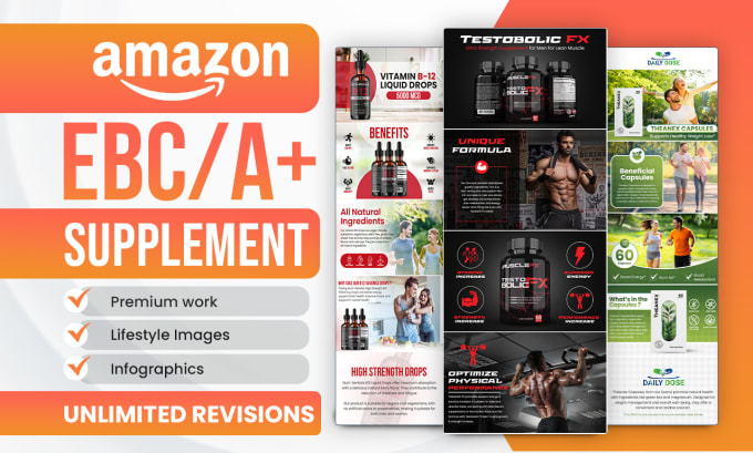 Gig Preview - Design amazon a plus content for supplements