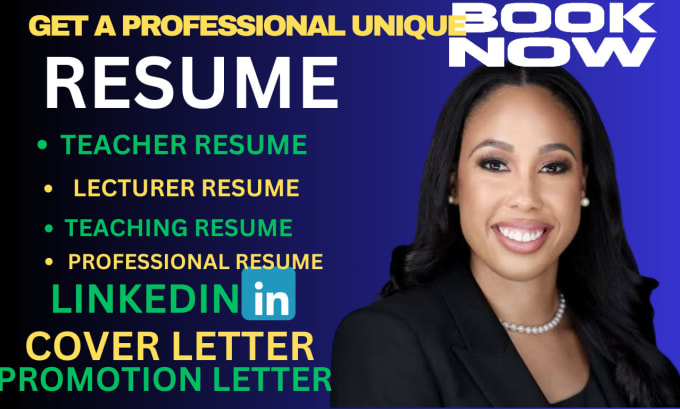 Gig Preview - Write a professional teacher resume, lecturer resume and professional resume