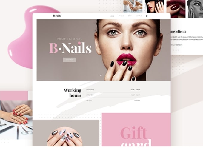 Gig Preview - Do nail salon business website design