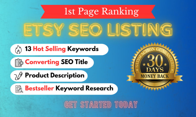 Gig Preview - Optimize etsy seo listing to rank and boost etsy sale, etsy shop setup