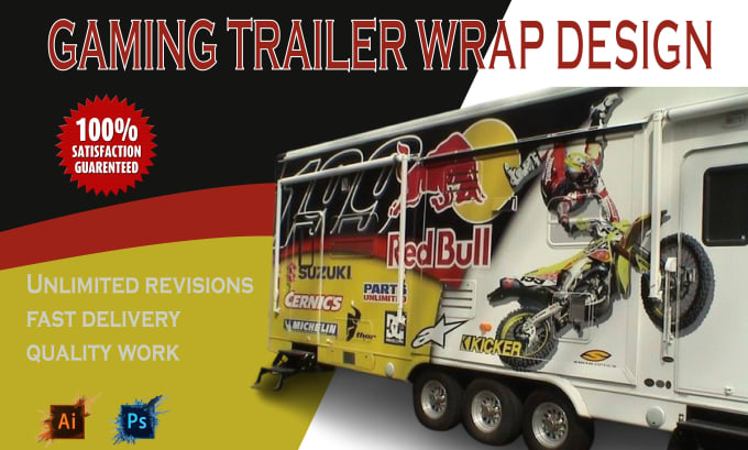 Gig Preview - Create professional box trailer, long trailer, gaming trailer wrap design