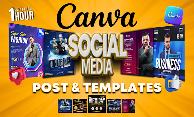 Bestseller - design anything in canva, logo, flyer, social media post