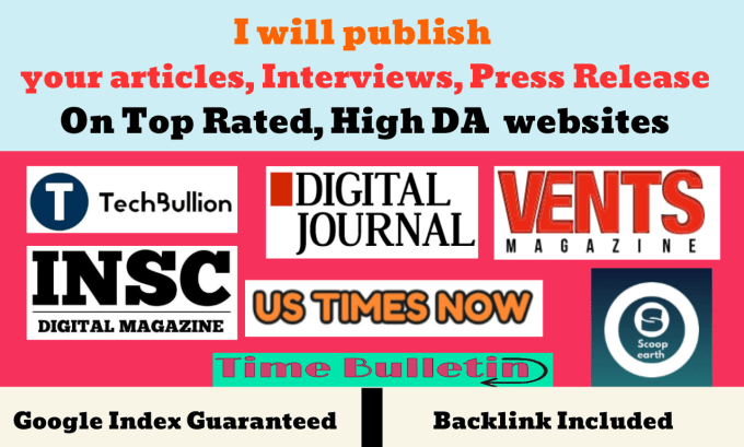 Gig Preview - Publish your article or press release on a top rated website