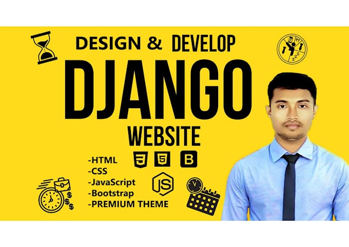 Gig Preview - Be your full stack django developer and website designer