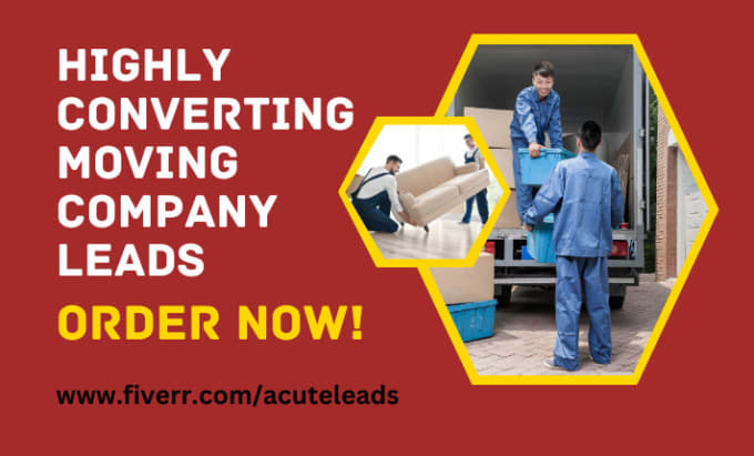 Gig Preview - Moving company leads moving moving company landing page moving company website