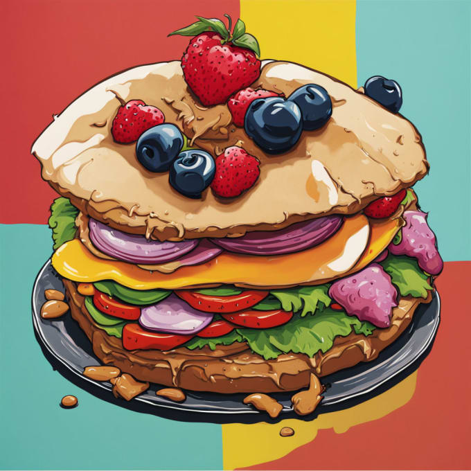 Gig Preview - Craete food pop art of your food