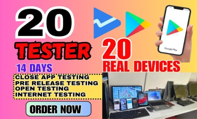 Gig Preview - Provide 20 tester for your google play close app testing