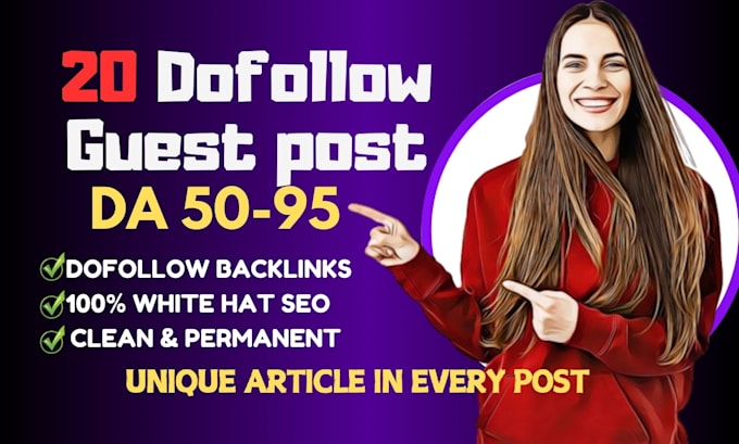 Gig Preview - 20 premium dofollow guest post service to boost your rank