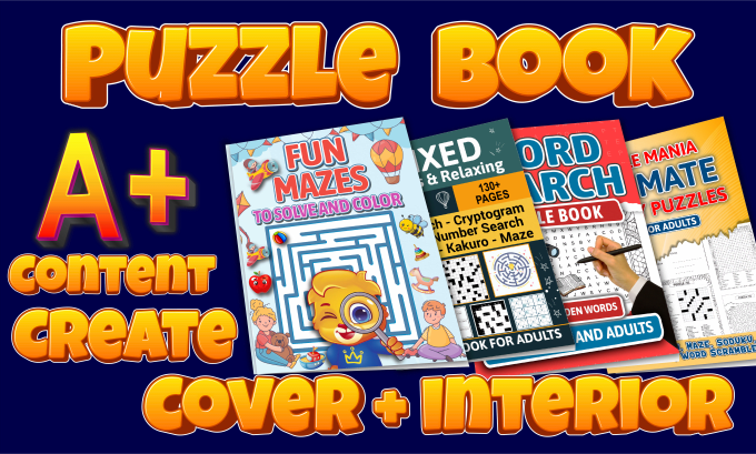 Gig Preview - Do sudoku, word search, maze, puzzle book for amazon KDP