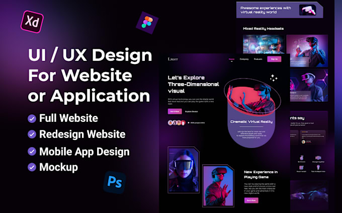 Gig Preview - Design amazing website and UI UX design in figma or adobe xd