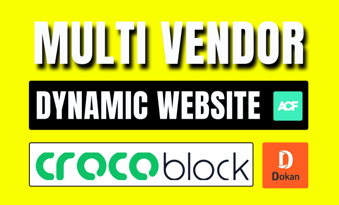 Gig Preview - Build multi vendor dynamic website by dokan, crocoblock, elementor pro