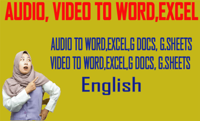 Bestseller - transcription of video and audio to ms word, ms excel