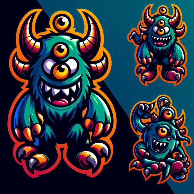 Gig Preview - Design creative monster mascot logo