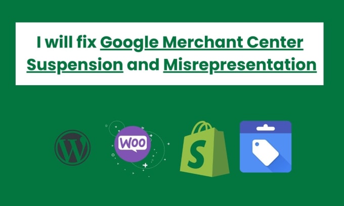 Gig Preview - Fix google merchant center suspension and misrepresentation