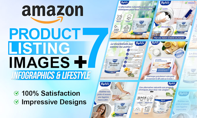 Gig Preview - Design amazon product listing images, product infographics