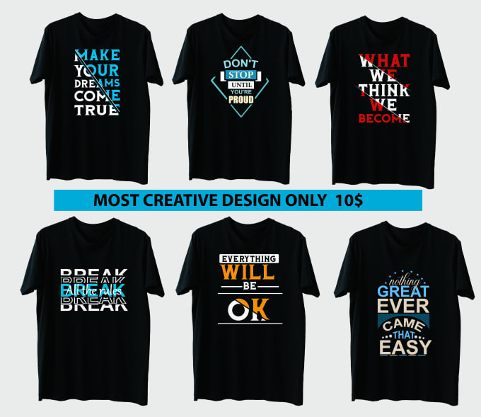 Gig Preview - Design creative t shirt,clothing,graphics design