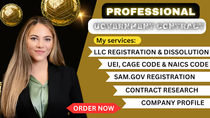 Gig Preview - Do sam gov registration llc registration dissolve uei cage code mbe wosb