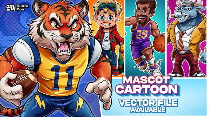 Gig Preview - Draw a professional cartoon mascot for business or personal use