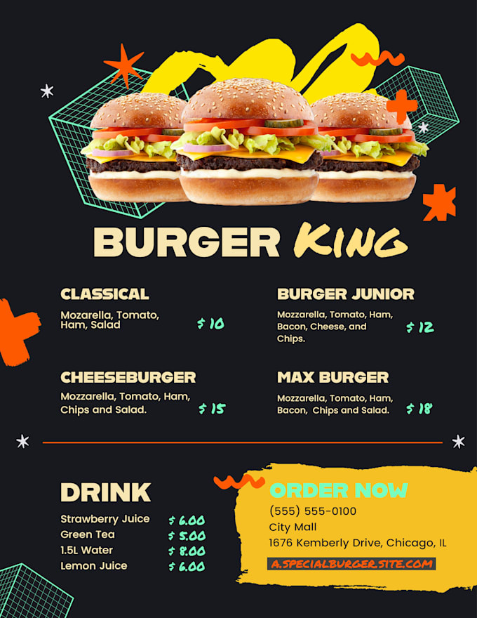 Gig Preview - Do eyecatching editable restaurant menu design