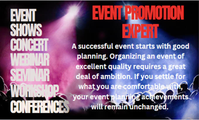 Gig Preview - Do result oriented event promotion, shows, concert, conference webinar promotion