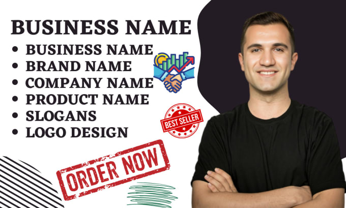 Gig Preview - Create 10 business name, company name, brand name, slogan, business name