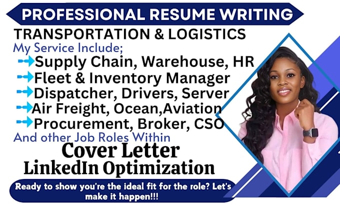 Gig Preview - Write ats transportation, logistics, warehouse supply chain, hr, business resume