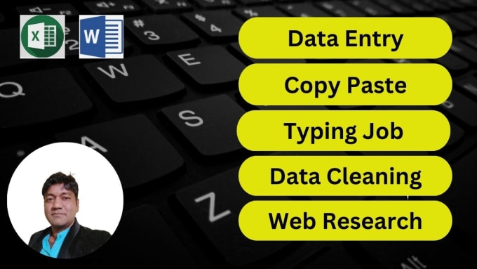 Bestseller - do quickly copy paste work, typing and data entry in excel or word