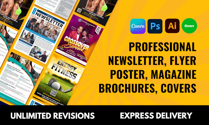 Bestseller - design professional newsletter, email newsletter, flyers, brochure, poster etc