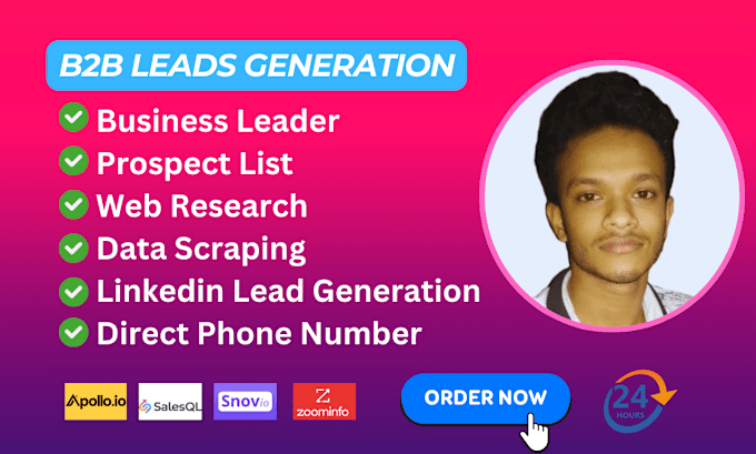 Gig Preview - Do b2b lead generation, prospect list,email verification any industry