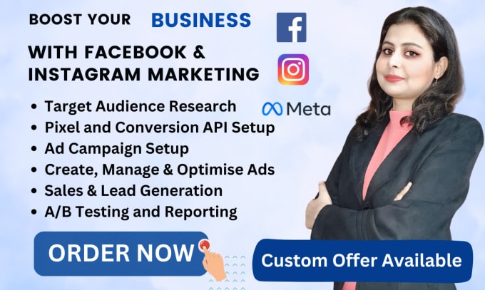 Gig Preview - Our agency will run facebook instagram ads campaign manager, lead generation