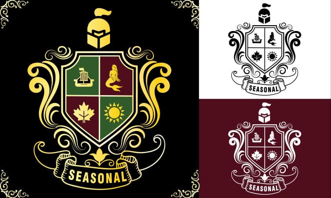 Gig Preview - Design royal coat of arms heraldic emblem family crest logo