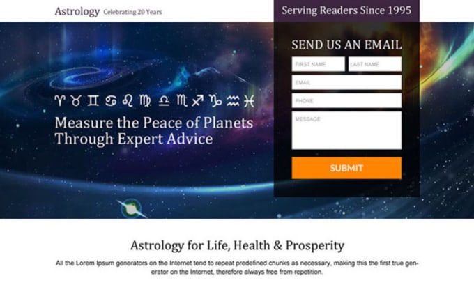 Bestseller - generate astrology leads horoscope leads astrology landing page tarot website