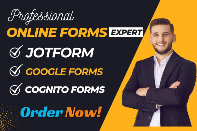 Gig Preview - Design and create responsive jotform cognito form google form and type form