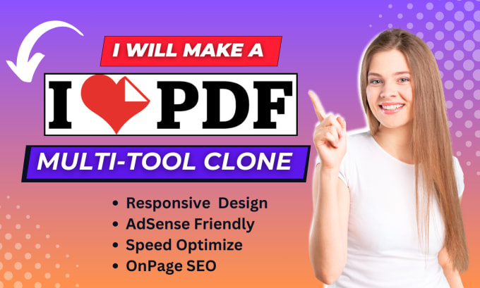 Gig Preview - Make  ilovepdf multi tool website  clone in responsive price