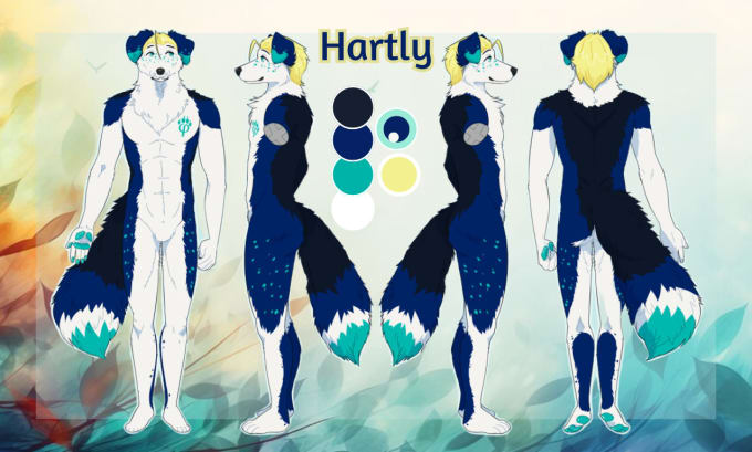 Gig Preview - Do custom furry sheet, furry, furry reference sheet, fursona, fursona ref sheet