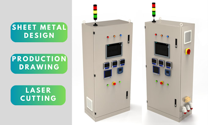 Gig Preview - Create 3d sheet metal design and 2d dxf file for laser cutting