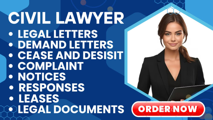 Gig Preview - Be your lawyer and draft demand, cease and desist letters