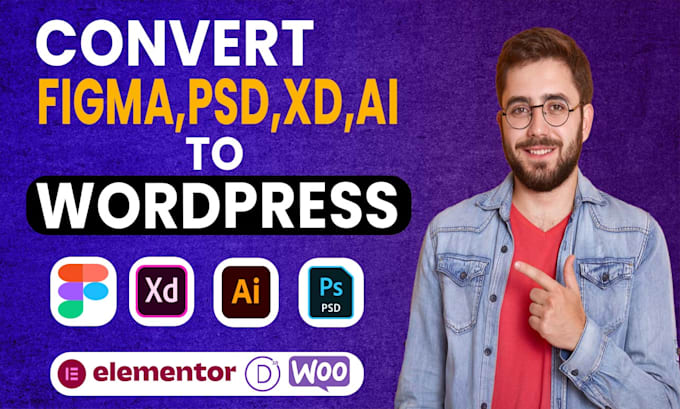 Gig Preview - Convert figma, PSD, xd, ai to wordpress using elementor pro or divi