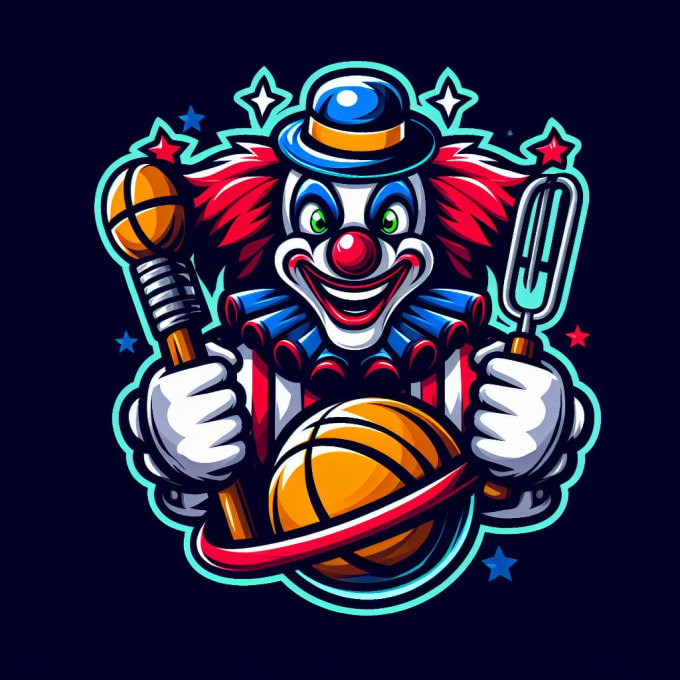 Gig Preview - Design creative clown mascot sport logo