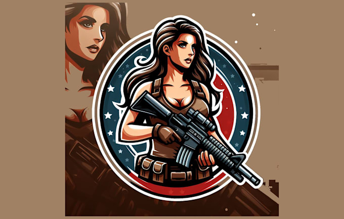 Gig Preview - Design beautiful woman shooter mascot logo in very short time