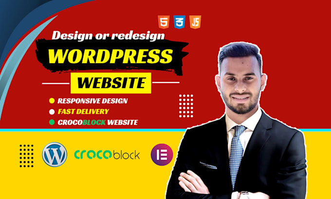 Gig Preview - Revamp wordpress website design, landing page using elementor pro or crocoblock