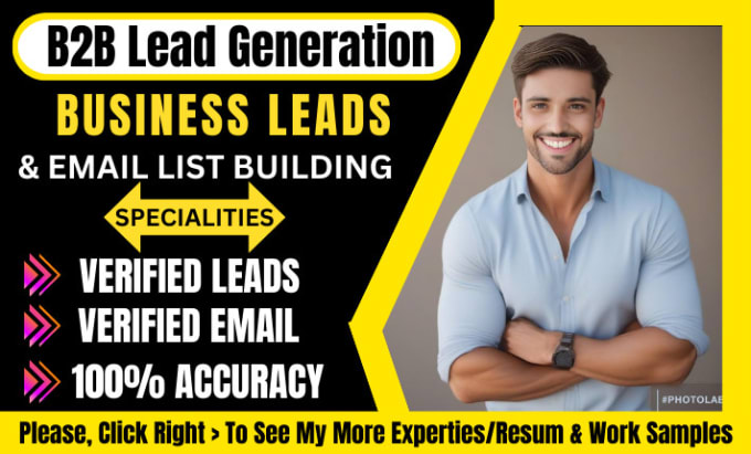 Gig Preview - Do b2b lead generation data scraping business sales leads email list building