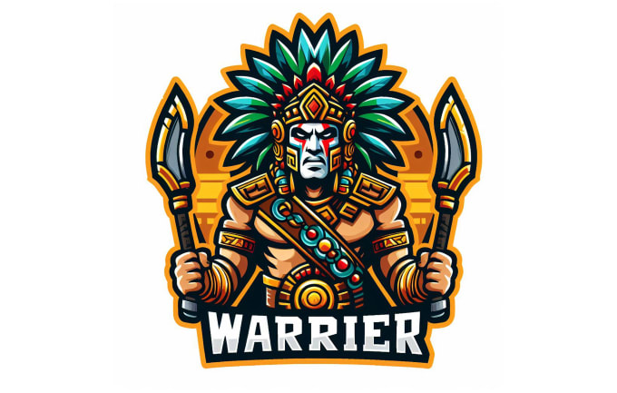 Gig Preview - Create an awesome aztec warrior mascot logo just your company