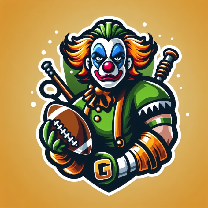 Gig Preview - Design creative clown mascot sport logo