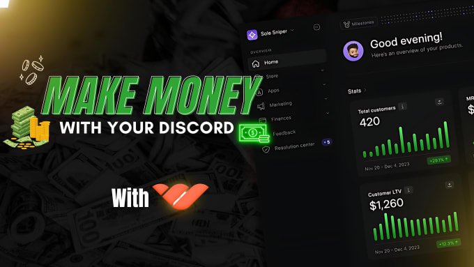 Gig Preview - Setup paid premium membership discord server with whop