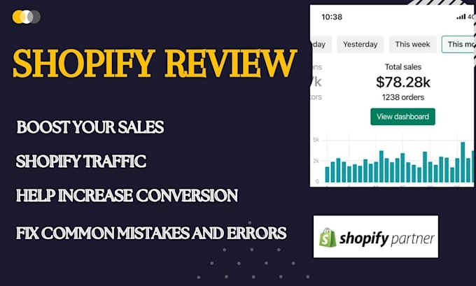 Gig Preview - Review for shopify error and boost sales