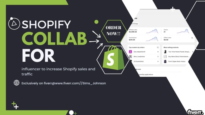 Gig Preview - Be your shopify collab expert for influencer, shopify affiliate, sales funnel