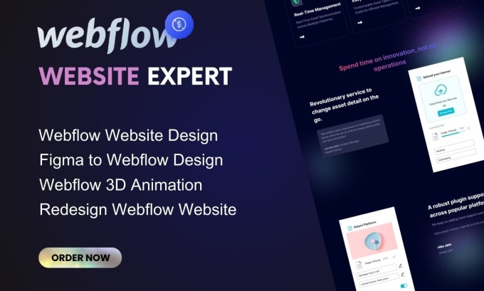 Gig Preview - Design or develop webflow website figma to webflow webflow expert webflow spline