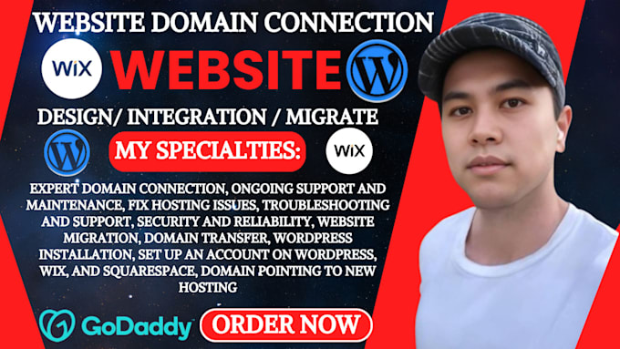 Gig Preview - Transfer, connect domain to your website, squarespace, wix, godaddy, wordpress